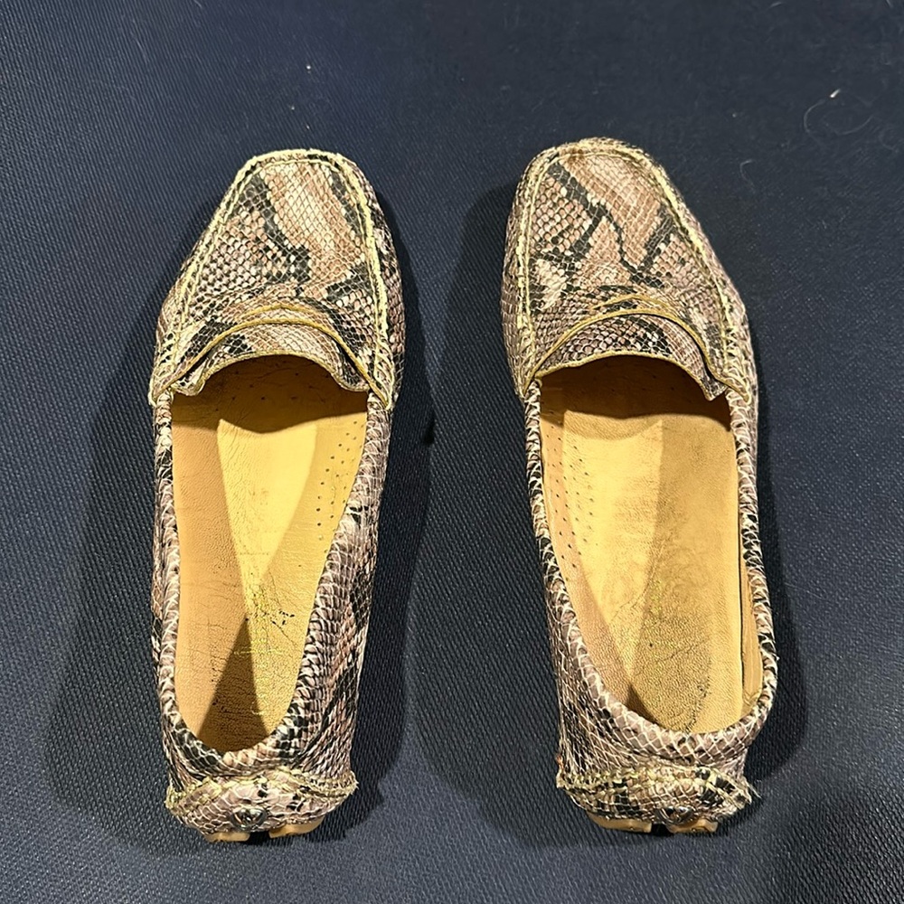 Cole Haan driving shoe snakeskin